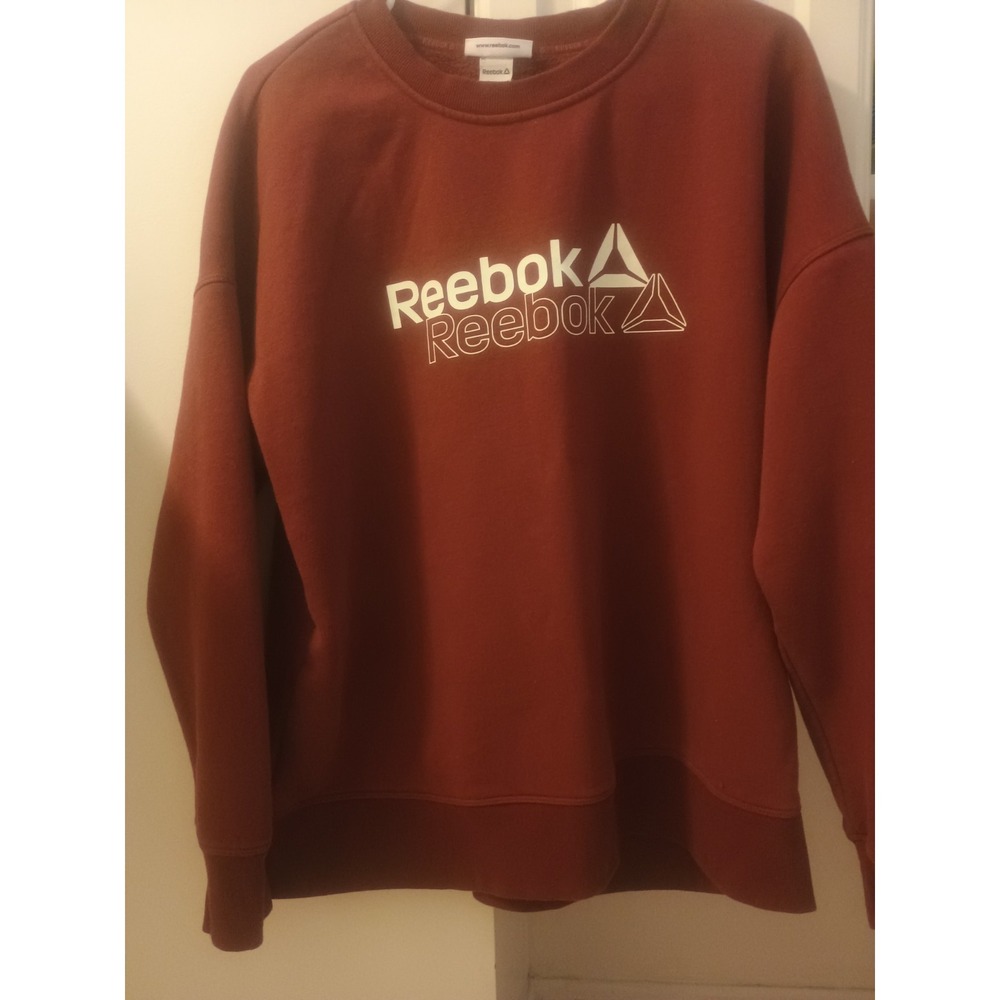 Men's Maroon Long Sleeve Reebok Sweatshirt Size L Good Condition